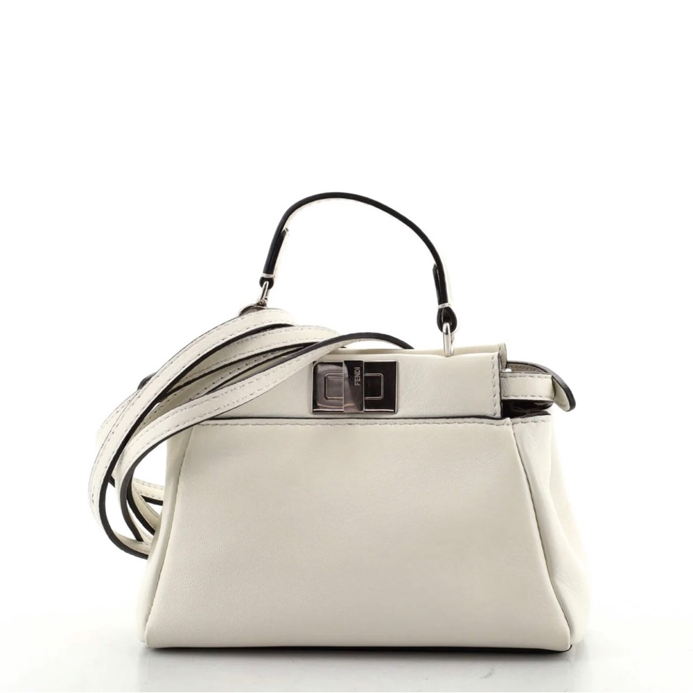 Fendi Micro Peekaboo Bag White Authentic